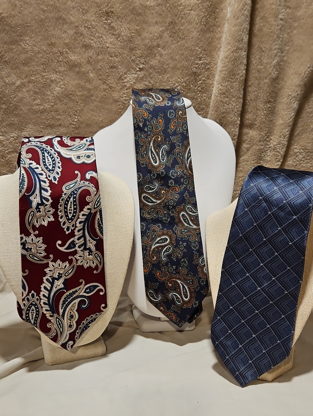 Vintage Mens Silk Necktie Lot of 3 Bill Blass Londonderry Crooks & Creed 90s